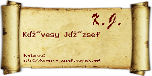 Kövesy József névjegykártya